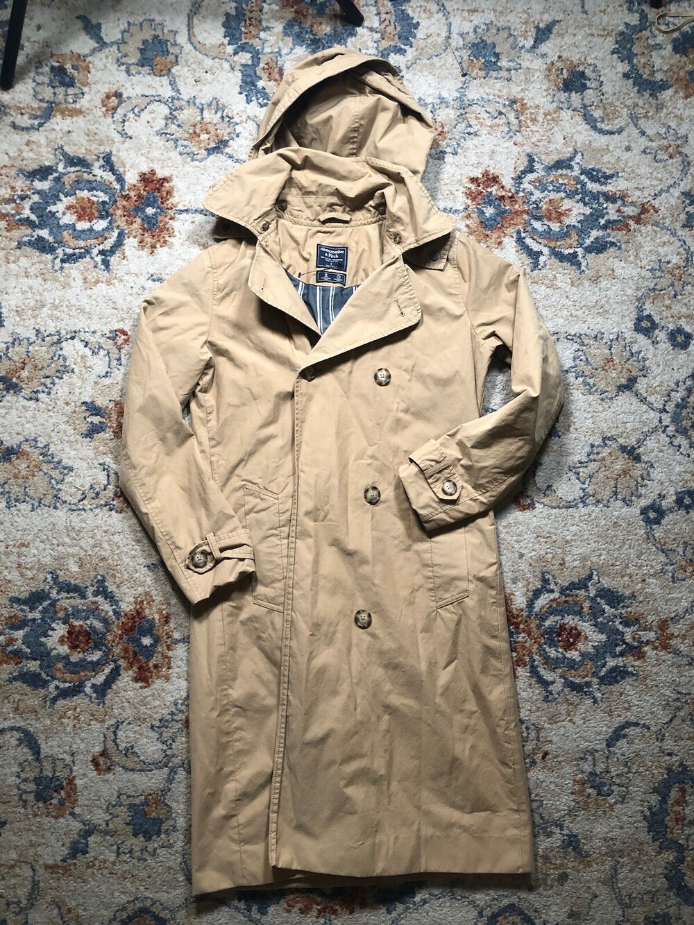 Abercrombie & Fitch Trench coat Women’s Size Small Beige Y2K